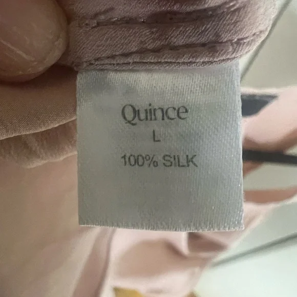 Quince Women's Washable Silk Sleepwear Set Size L Toasted Almond - Picture 4 of 10